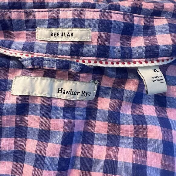 Hawker Rye pink & blue checkered button down shirt - Picture 3 of 8